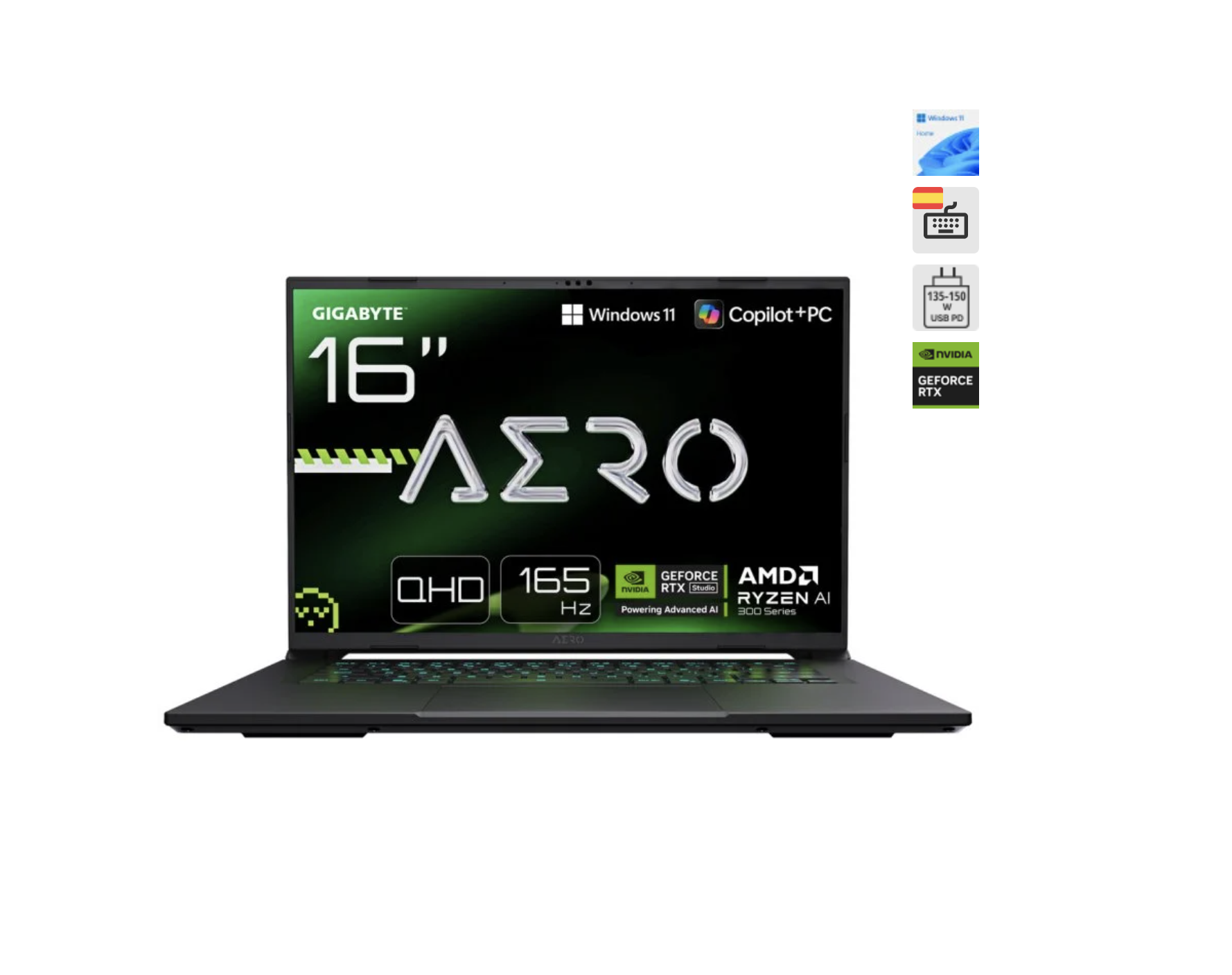 Portátil para simulador de golf Gigabyte AERO X16