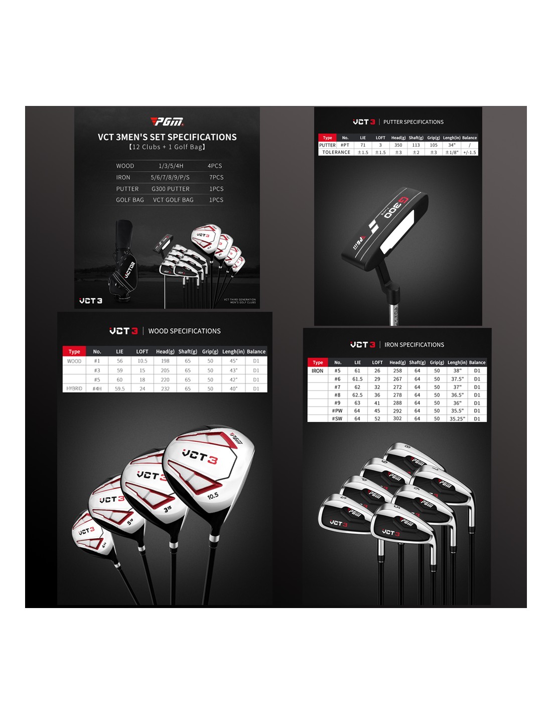 Palos de Golf PGM Hombre Set Completo carbono - Imagen 4