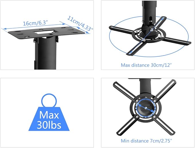 Soporte proyector de golf Suptek PR05B Extensible - Imagen 3