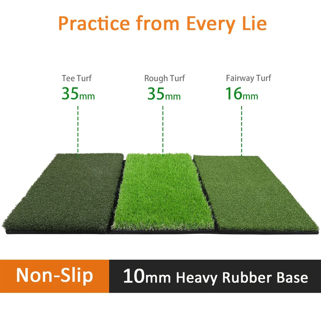 Alfombrilla de golpeo golf Tri-Turf 64cm x 41cm - Imagen 2